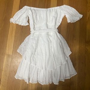 white off the shoulder dress